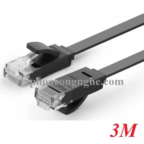 Ugreen 11237 3M màu Đen Cáp mạng LAN CAT6 UPT cáp dẹp NW104 30011237